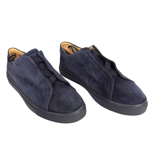 Myrqvist Alnö Navy Blue Suede Sneakers Men’s 11 US / 44 EU Leather Lining Rubber - Picture 2 of 11